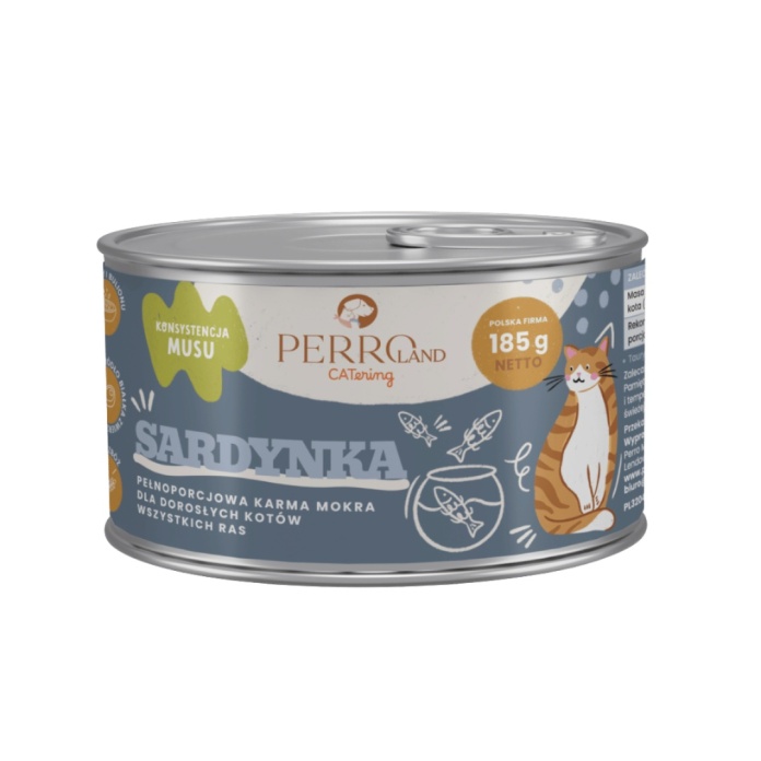 WOW Cat Kawałki wołowiny w sosie 85g PERROLand CATering Sardynka 185 g - mokra karma z sardynkami dla kota w puszce
